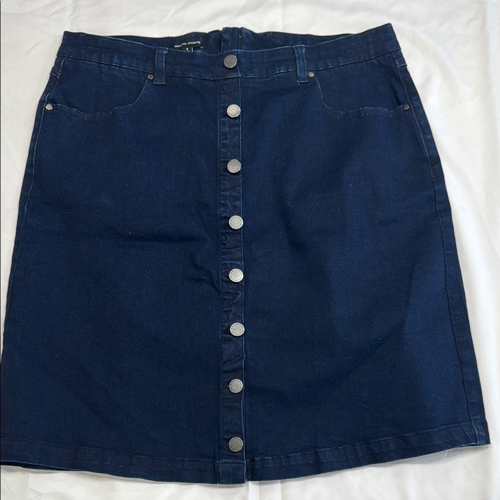 Universal Standard Size Small (14/16) Denim Button-Front Skirt